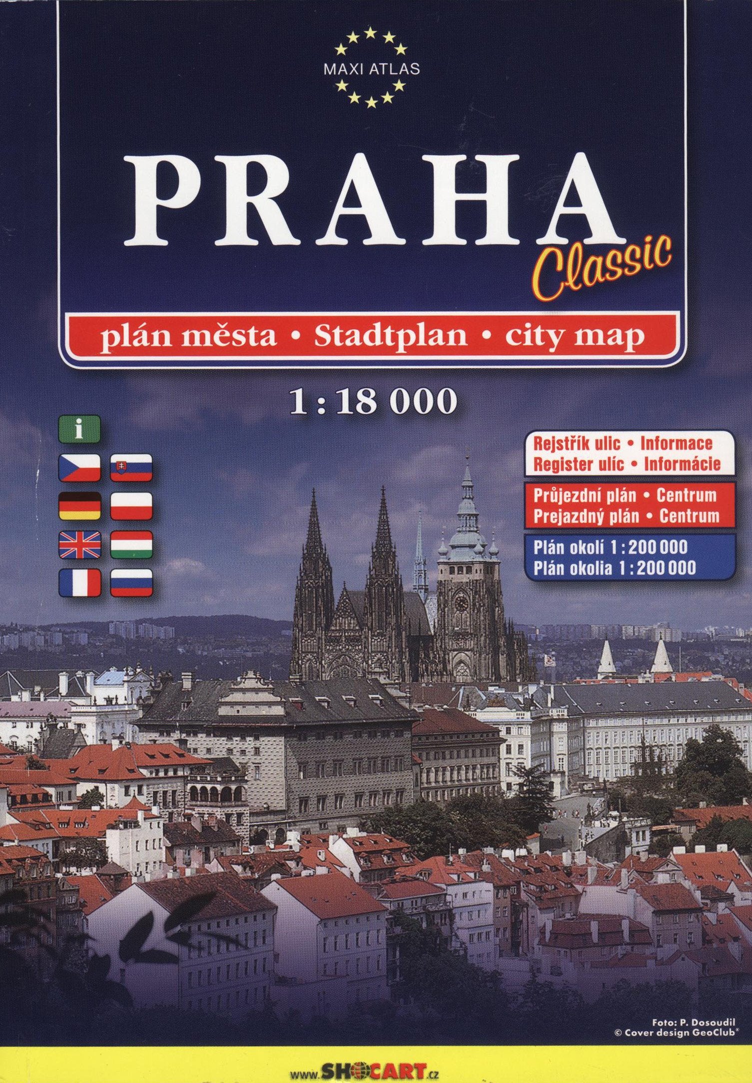 Prague (Praha) Classic 1:18,000 Handy Atlas / City Map Travel