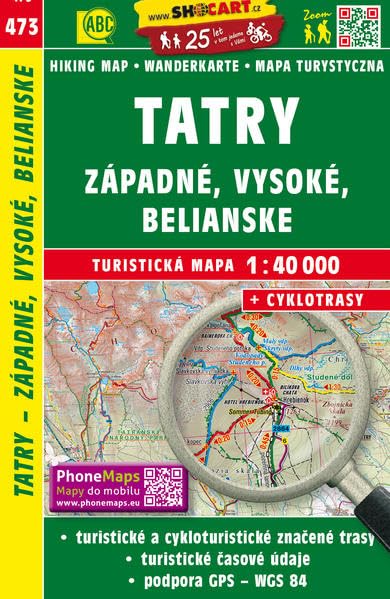 Tatry - Západné, Vysoké, Belianské / Tatra - Westliche, Hohe, Belaer (Wander - Radkarte 1:40.000) (SHOCart Wander - Radkarte 1:40.000 Slowakei, Band 473) Leisure, Home & Garden