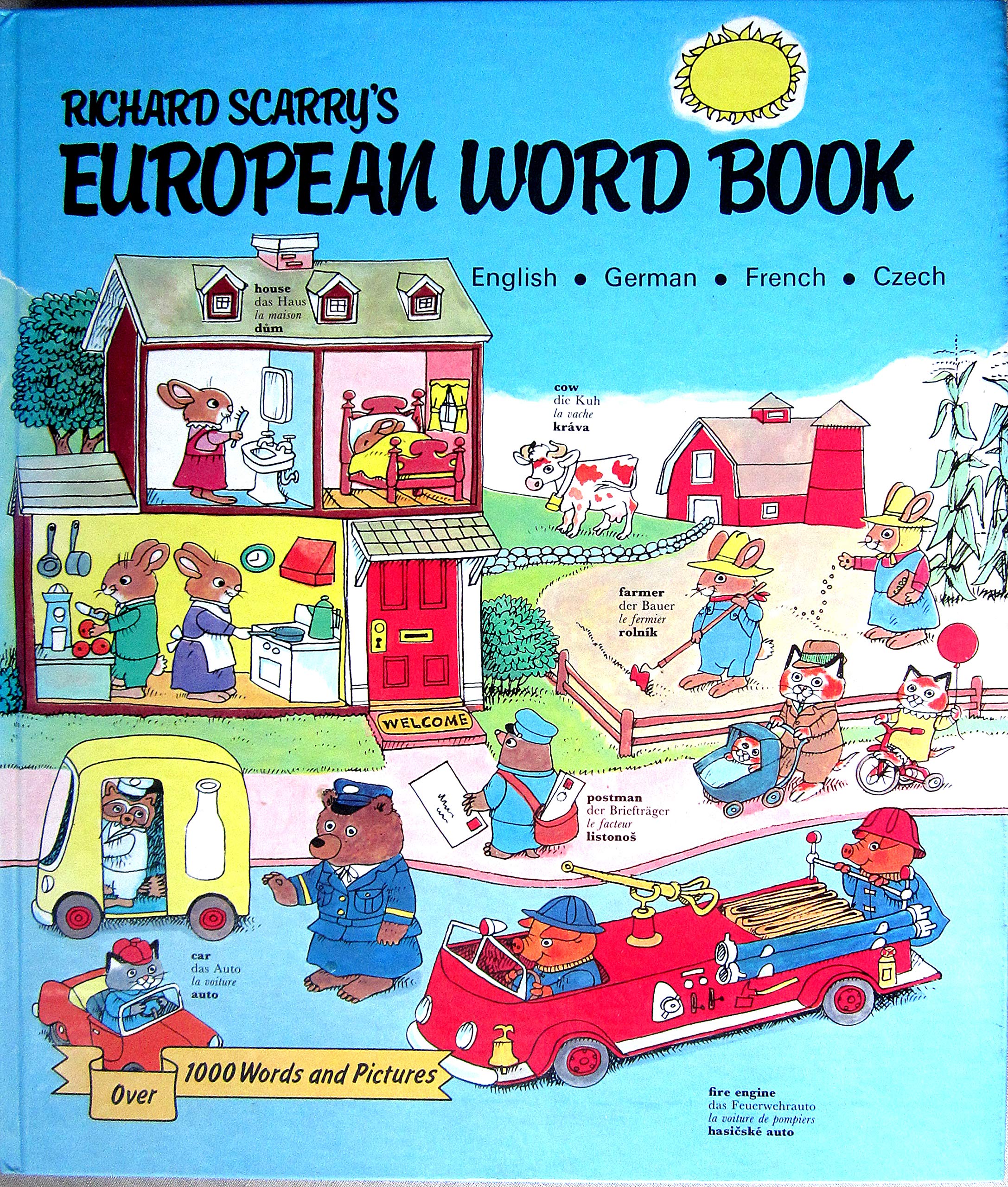 Richard Scarry's European Word Book (English, German, French & Czech) Books