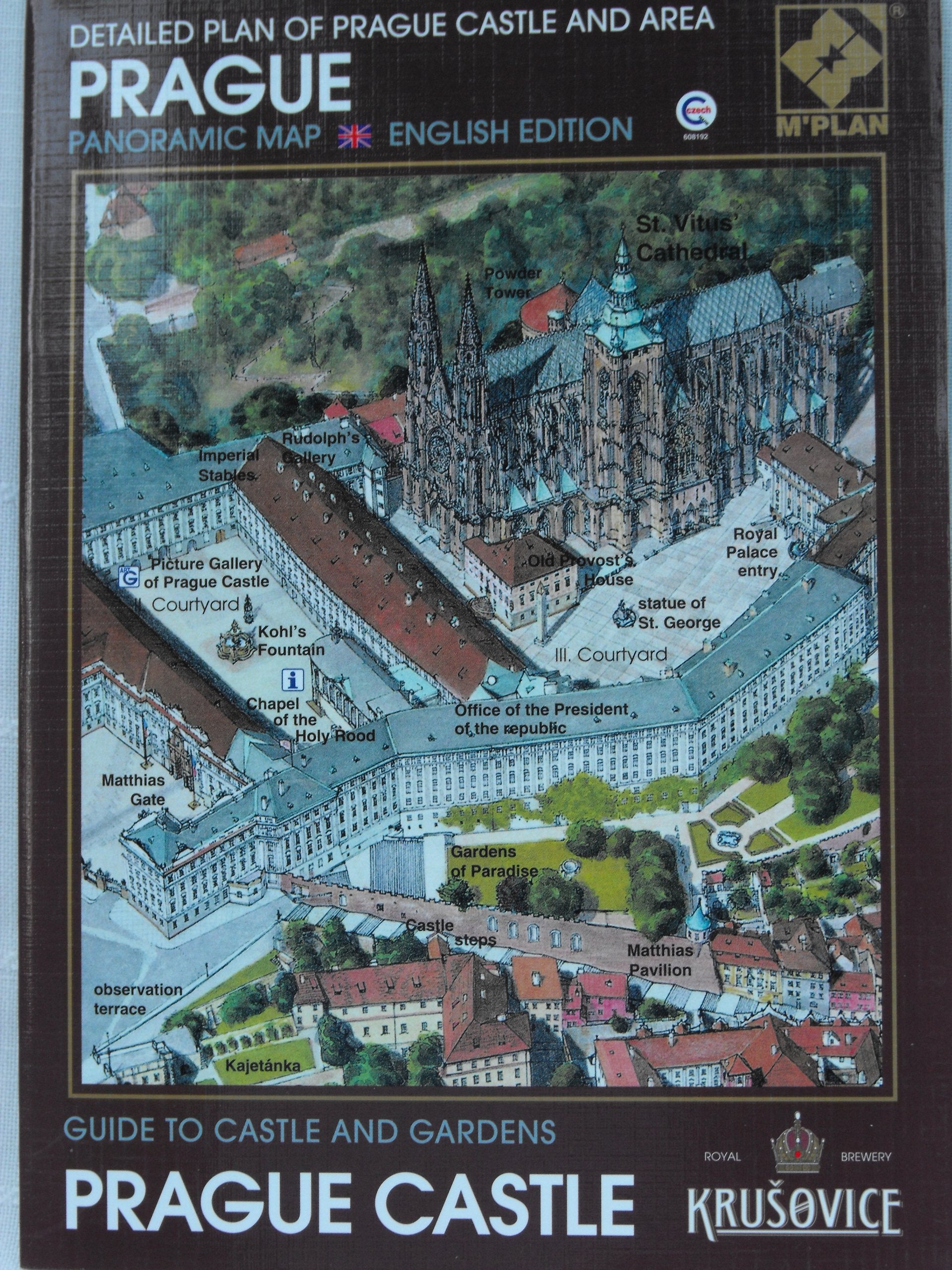 Prague panoramic map, detailed plan of Prague Castle and area: Prague Castle, guide to castle and gardens Books