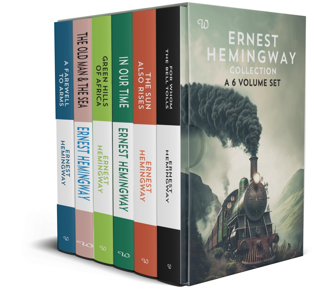 Ernest Hemingway Collection 6 book set (For Whom The Bell Tolls, A Farewell To Arms, Green Hills Of Africa, The Old & The Sea, In Our Time, The Sun Also Rises) Books