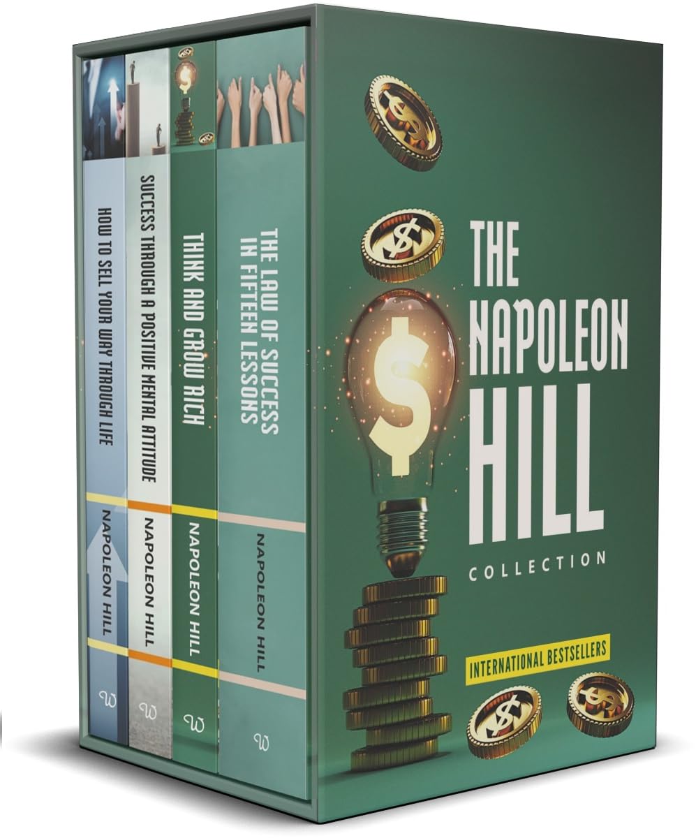 The Napoleon Hill Collection 4 Books Boxed Set(Think and Grow Rich, The Law of Success in Fifteen Lessons, Success Through a Positive Mental Attitude & How to Sell Your Way Through Life) Books