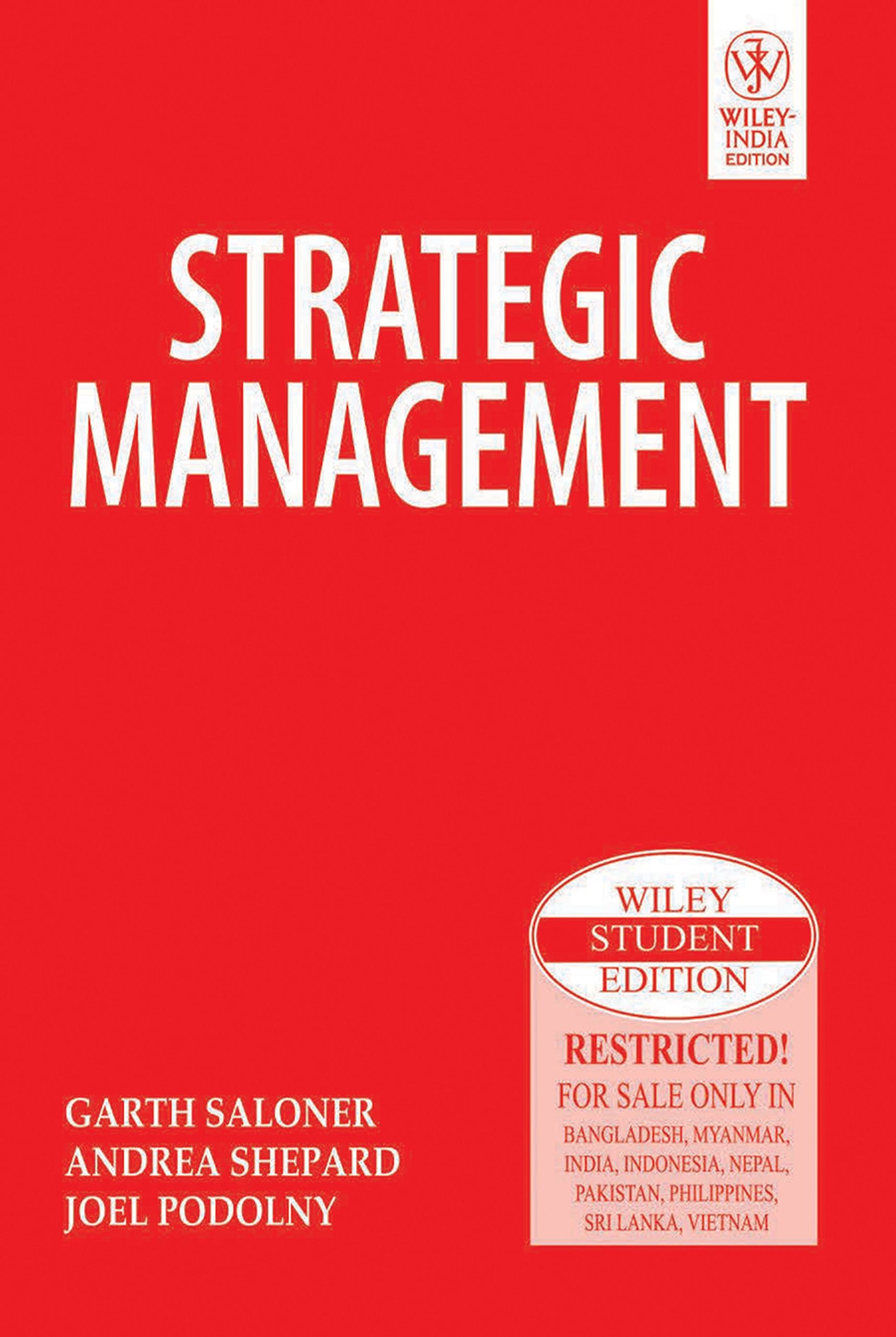 STRATEGIC MANAGEMENT (WILEY STUDENT EDITION) book