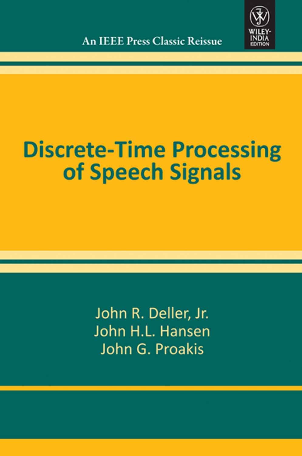 DISCRETE-TIME PROCESSING OF SPEECH SIGNALS book