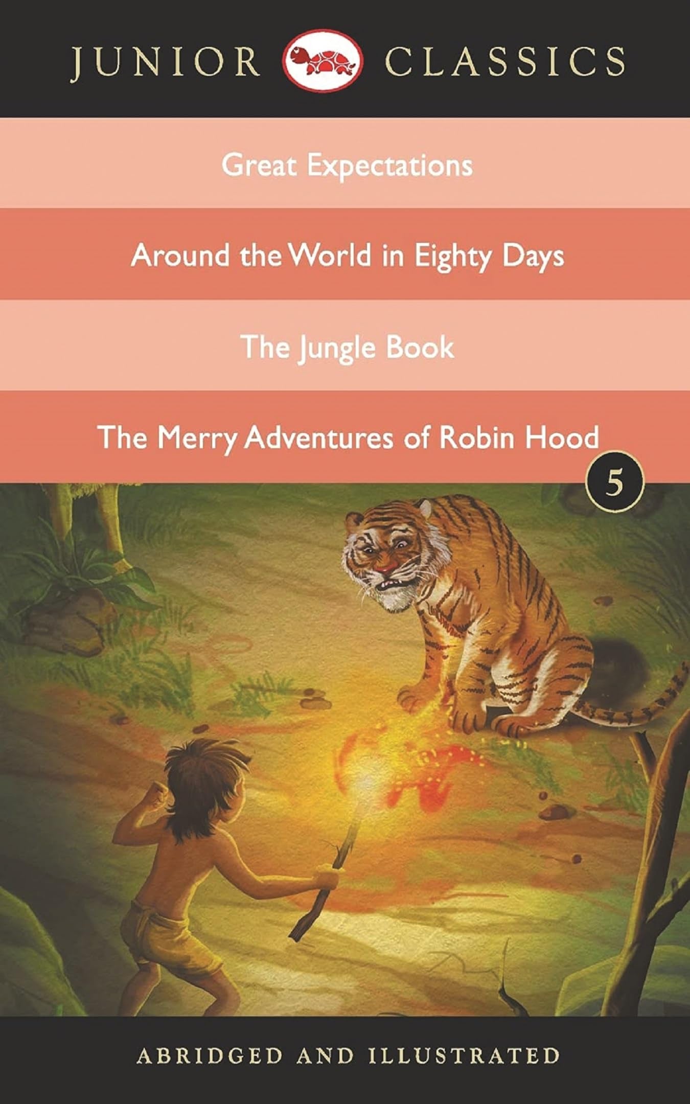 Junior Classic Book 5 (Great Expectations, Around the World in Eighty Days, The Jungle Book, The Merry Adventures of Robin Hood) Novels & Short Stories