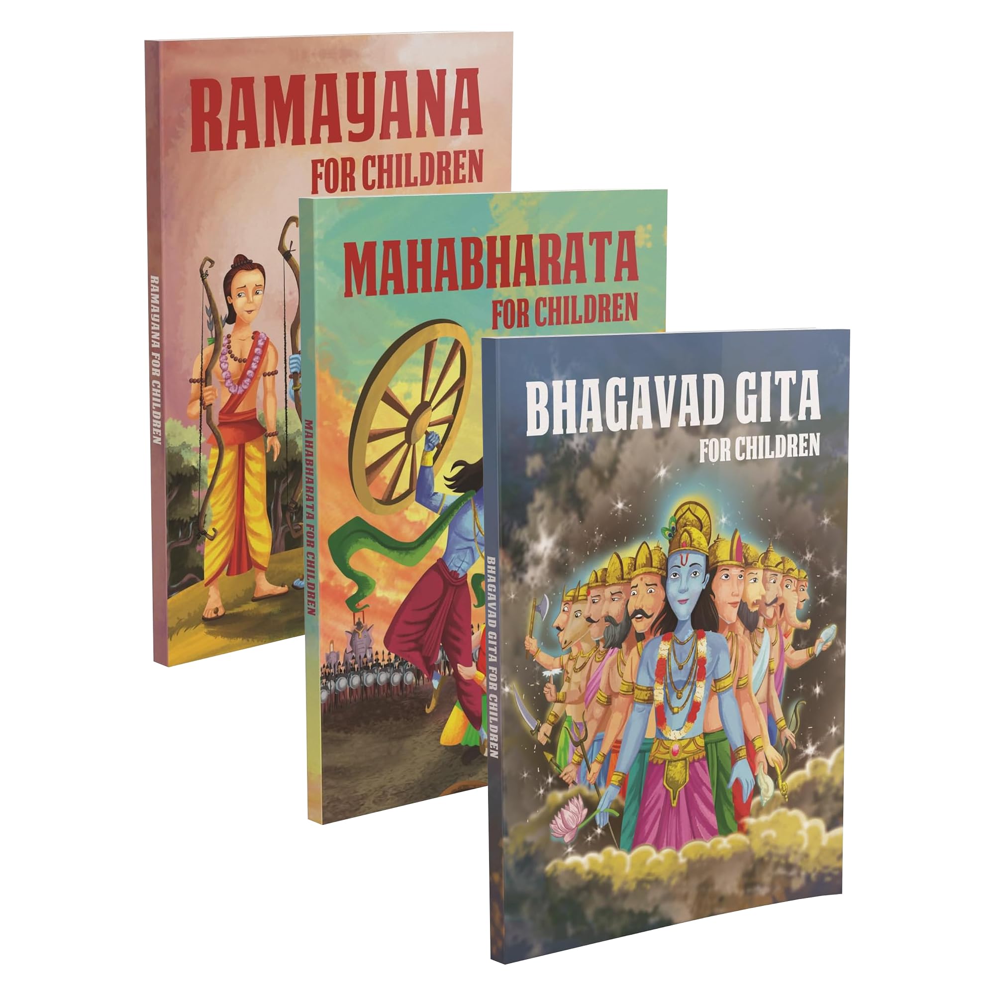Indian Mythology Stories - Set of 3 Books for Kids -Ramayana, Shrimad Bhagavad Gita , Mahabharata book