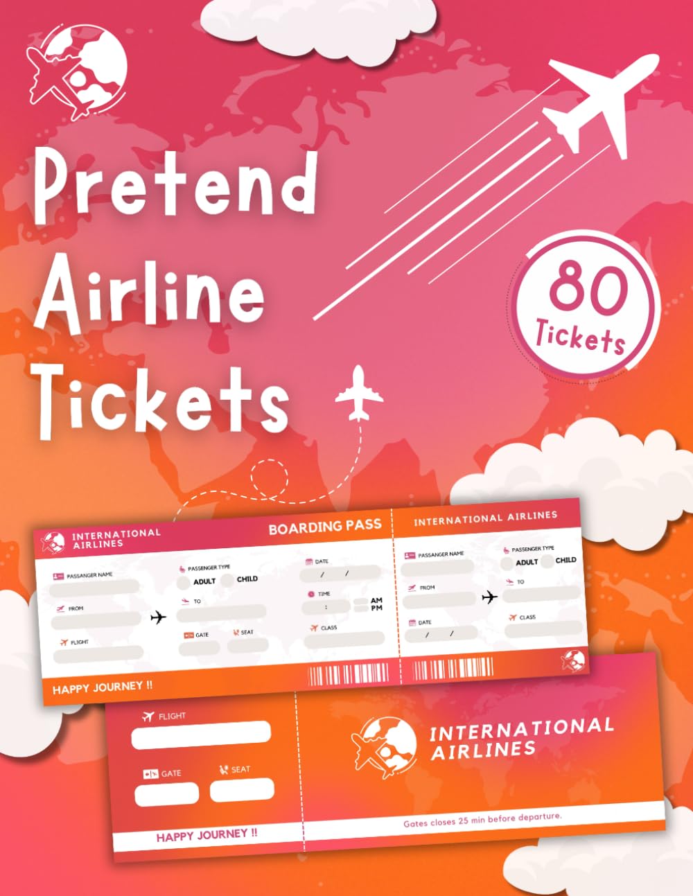 Pretend Airline Tickets Book: Fake Airline Tickets for Kids to Cut fill and play for your Child's Own Airlines | Itz for Kidz Business & Technology