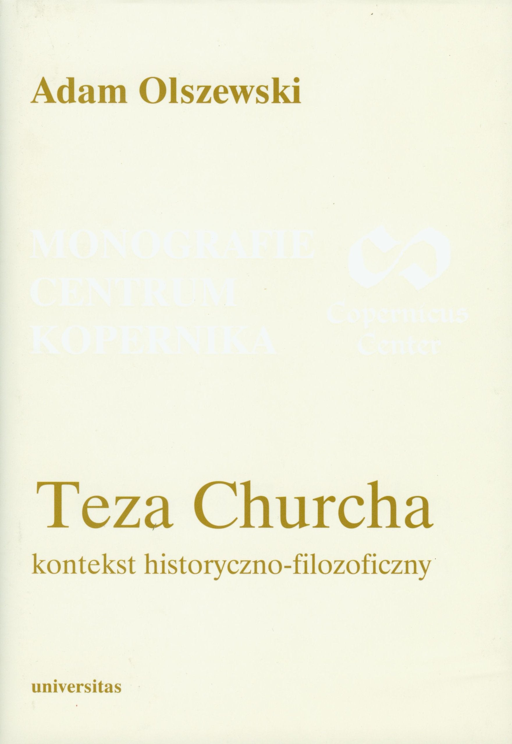 Teza Churcha Kontekst historyczno-filozoficzny Books