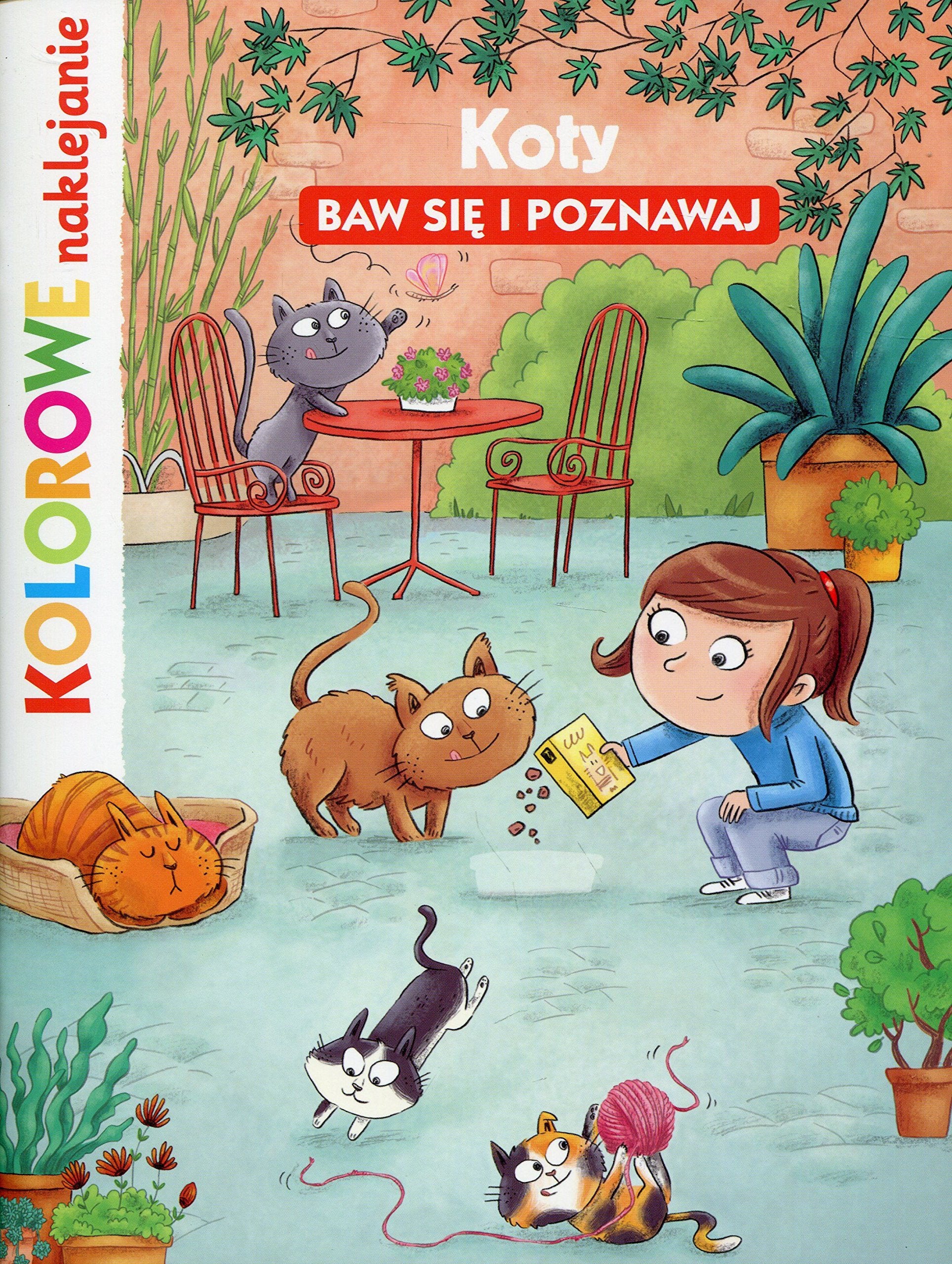 Koty Baw się i poznawaj Kolorowe naklejanie book