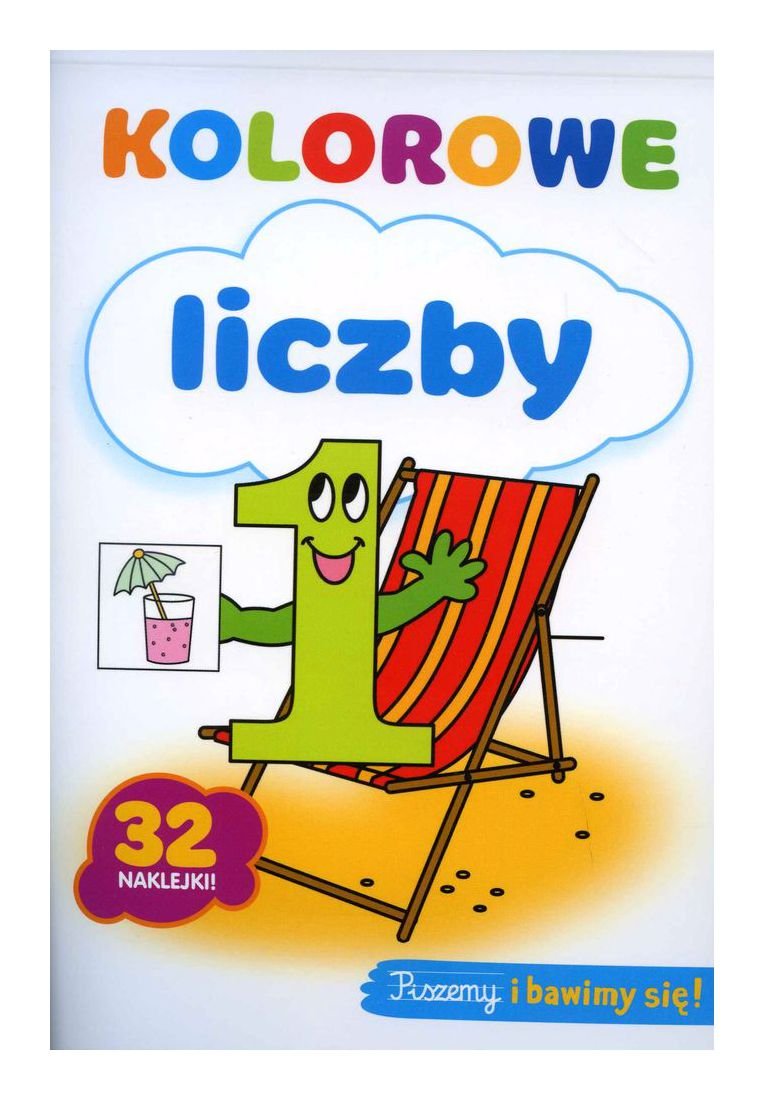 Kolorowe liczby Piszemy i bawimy się: 32 naklejki book