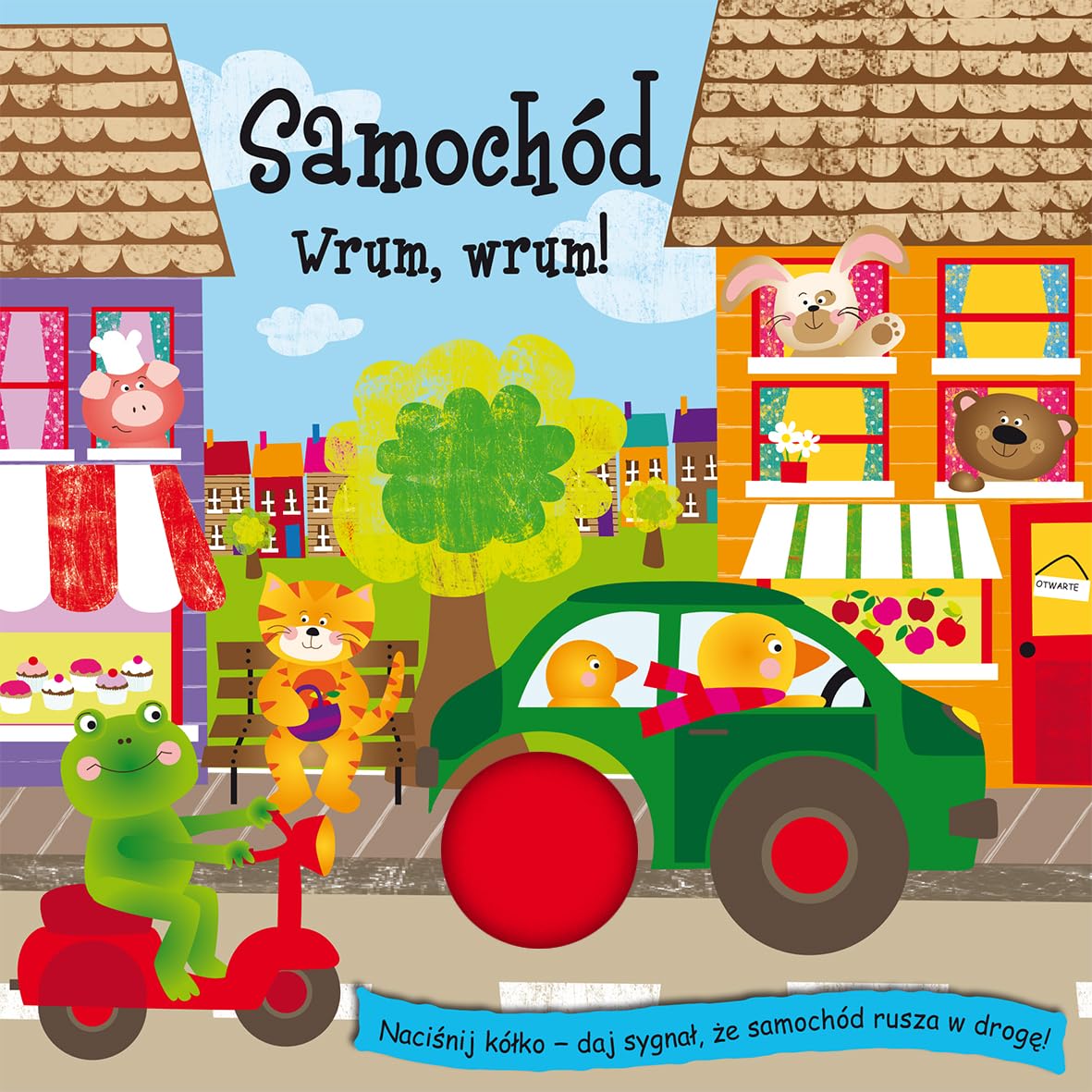 Samochód Wrum, wrum! Piszczące kółka Books
