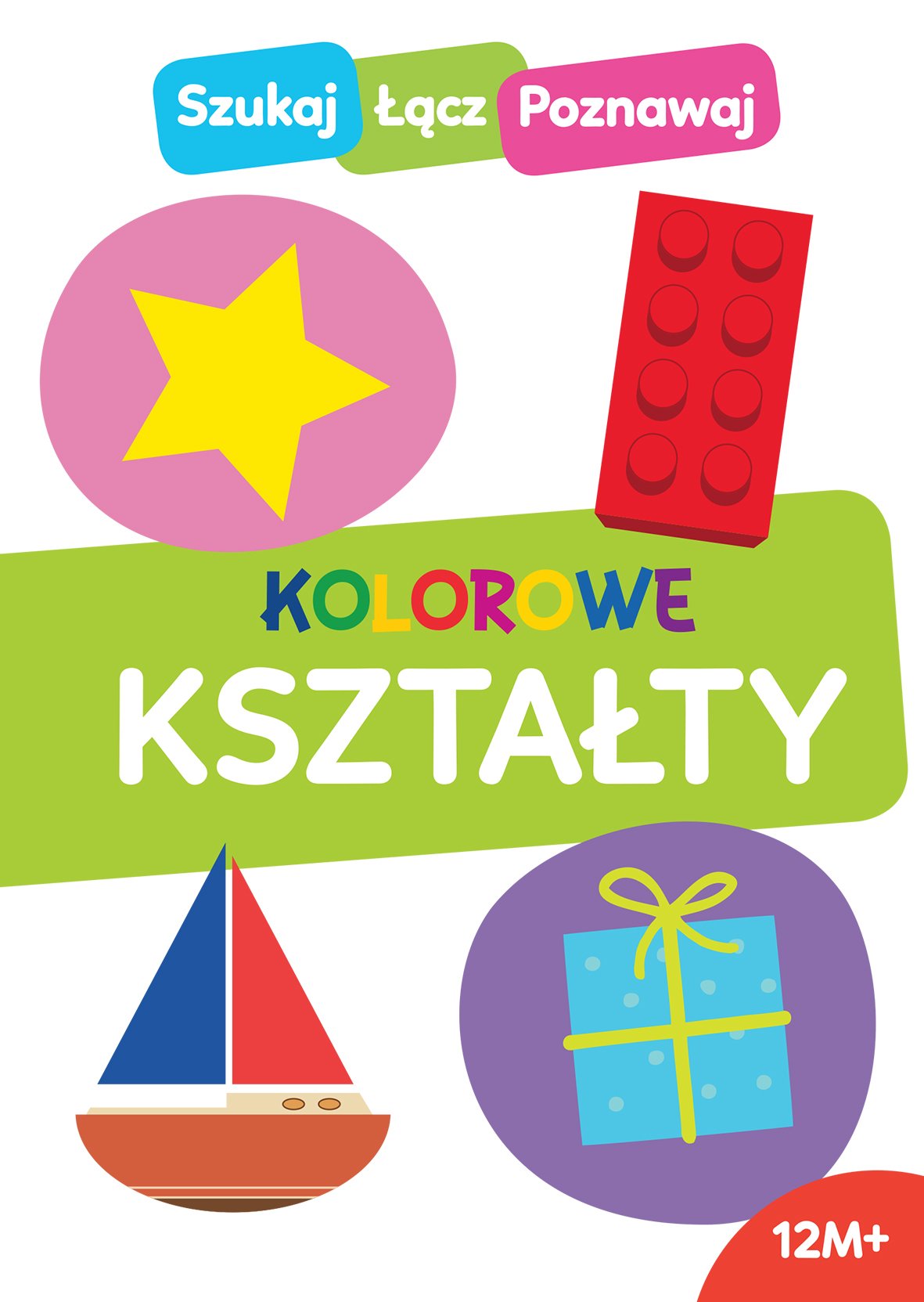 Szukaj lacz poznawaj Kolorowe ksztalty book