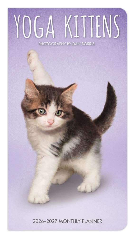 Yoga Kittens OFFICIAL | 2026-2027 3.5 x 6.5 Inch Two Year Monthly Pocket Planner Calendar | BrownTrout | Animals Humor Cats Feline Pets Pets