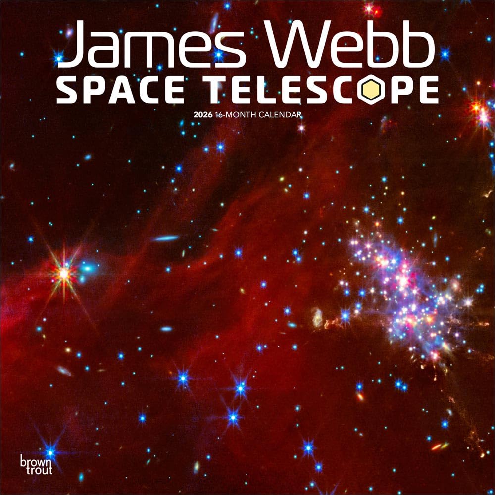 James Webb Space Telescope | 2026 12 x 24 Inch (Hanging) Monthly Square Wall Calendar | Plastic-Free | BrownTrout | Science Astronomy Technology Natural Sciences
