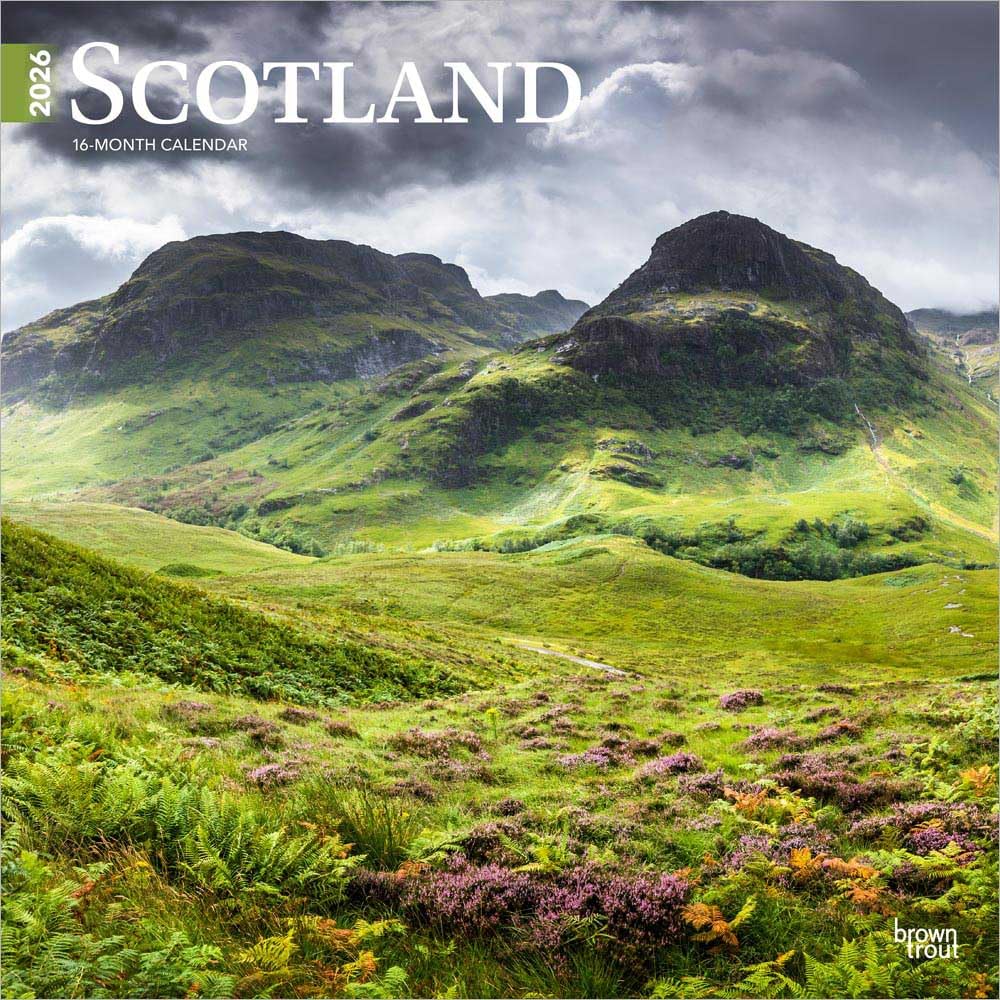 Schottland – Scotland | 2026 12 x 24 Inch (Hanging) Monthly Square Wall Calendar | Plastic-Free | BrownTrout | UK United Kingdom Scenic Leisure, Home & Garden