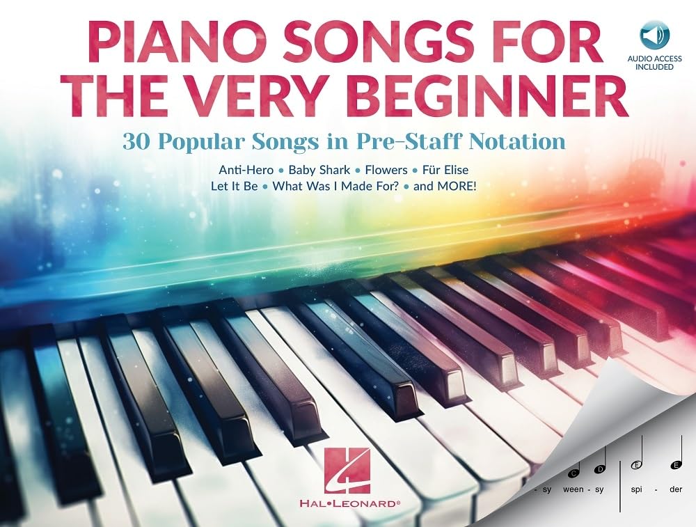 Piano Songs for the Very Beginner. 30 Popular Songs in Pre-Staff Notation. Book/Audio-Online Sheet Music