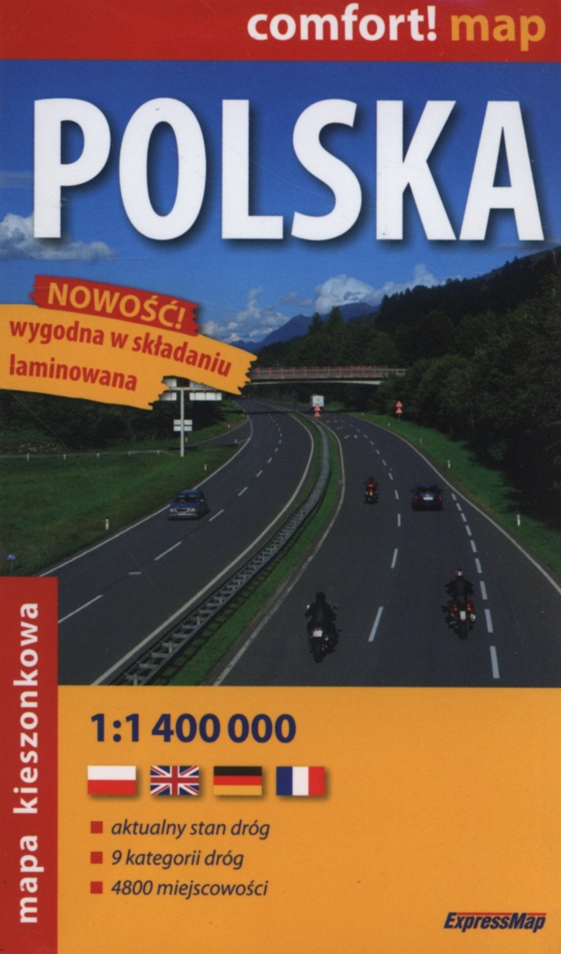 Polska mapa kieszonkowa 1:1 400 000 book