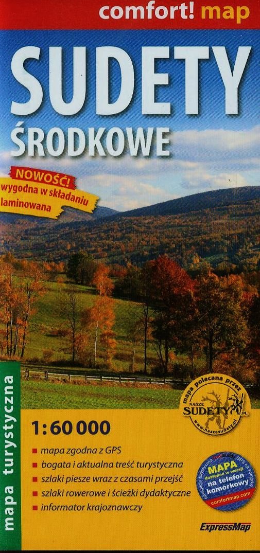 Comfort! map Sudety rodkowe: laminierte, touristische Karte Maps & Plans
