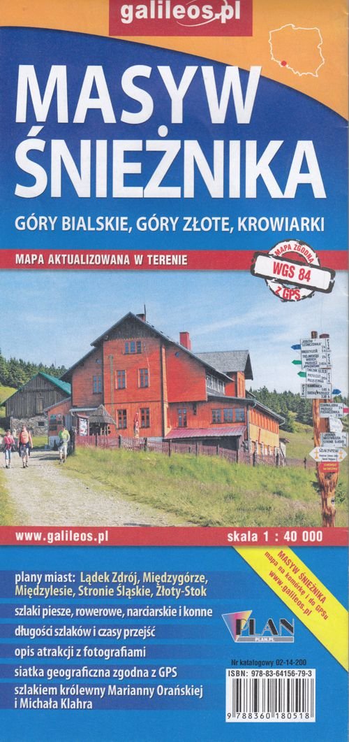 Masyw Snieznika Góry Bialskie Góry Zlote Krowiarki, 1:40 000 book