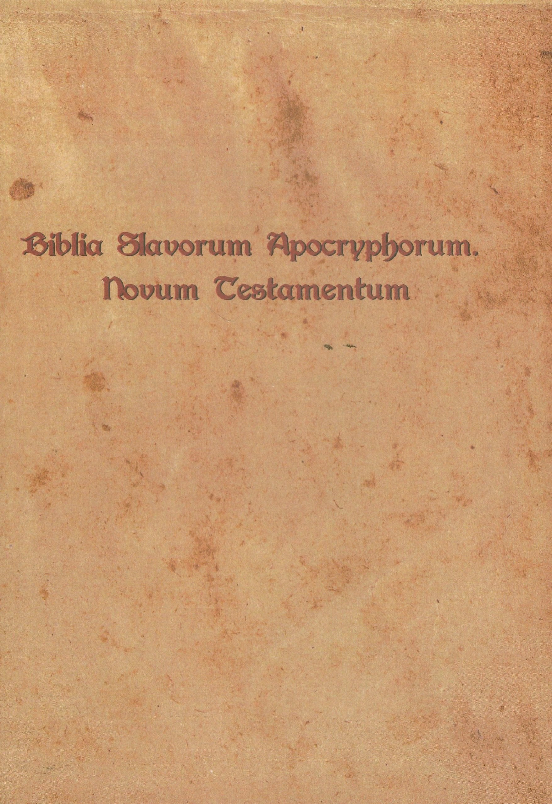 Biblia Slavorum Aporcryphorum Novum Testamentum Social Sciences