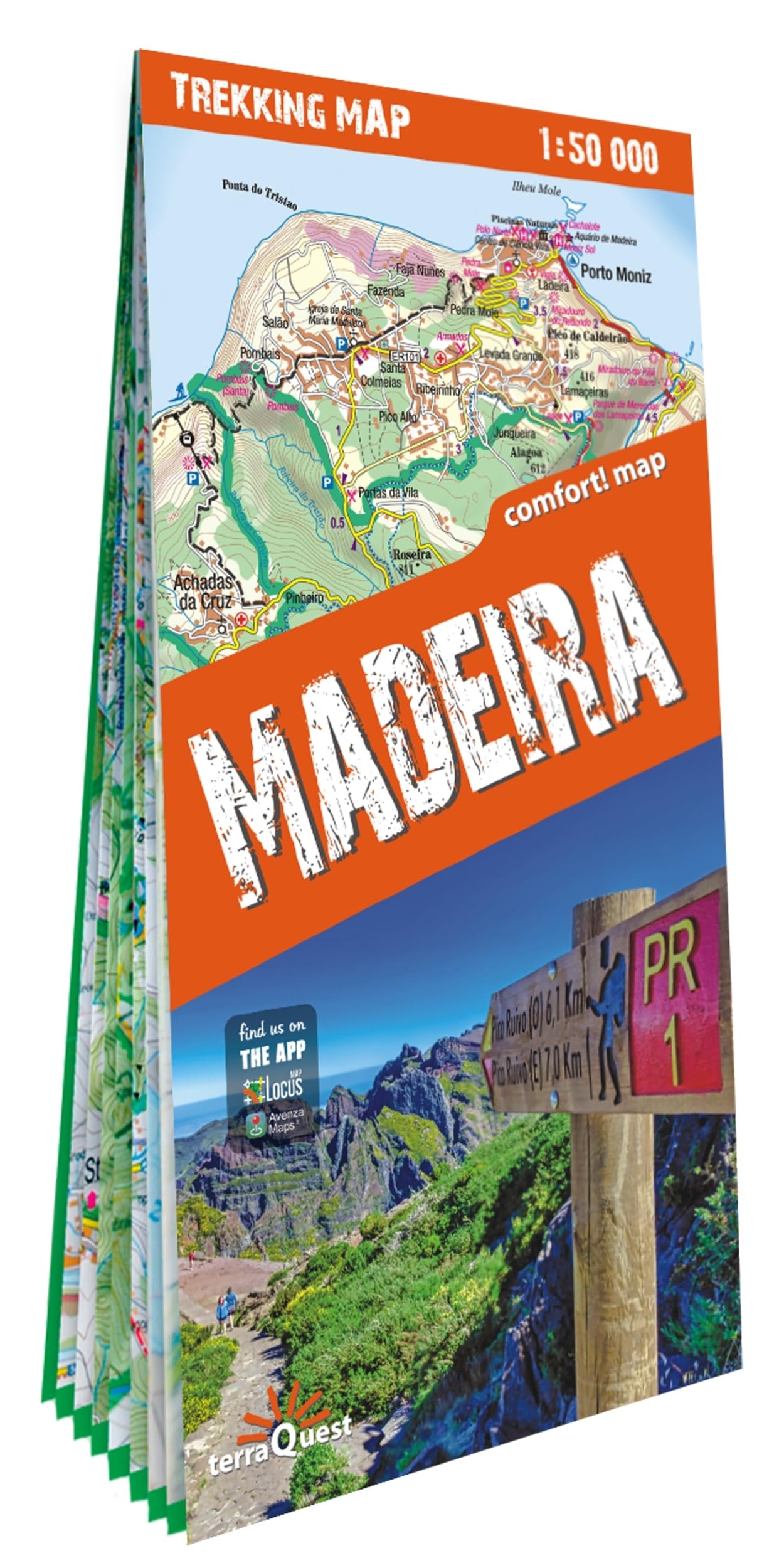 Madère 1/50.000 (carte grand format laminée trekking tQ). Madeira - Anglais: Madeira book