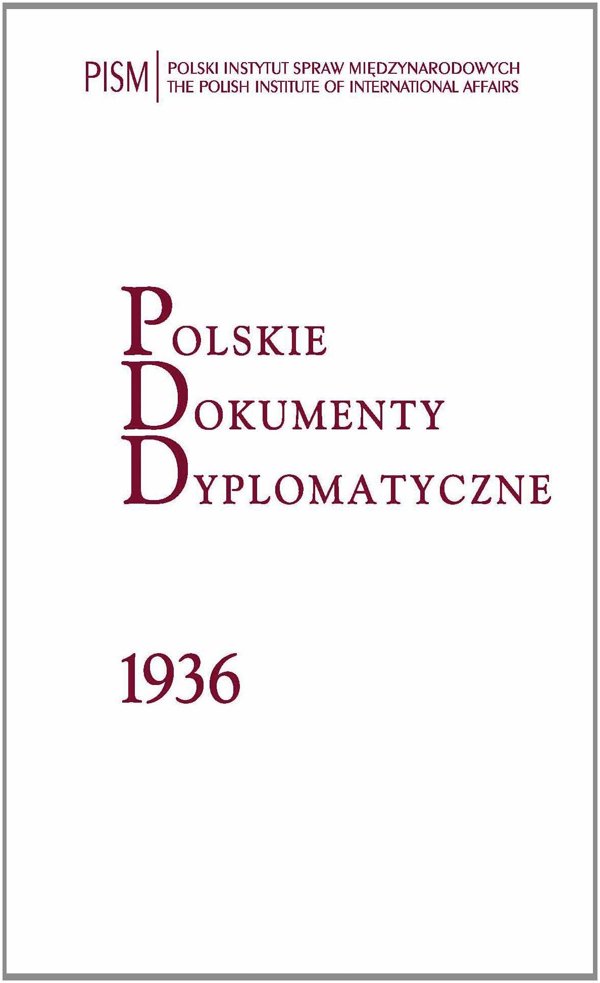 Polskie Dokumenty Dyplomatyczne 1936 Law