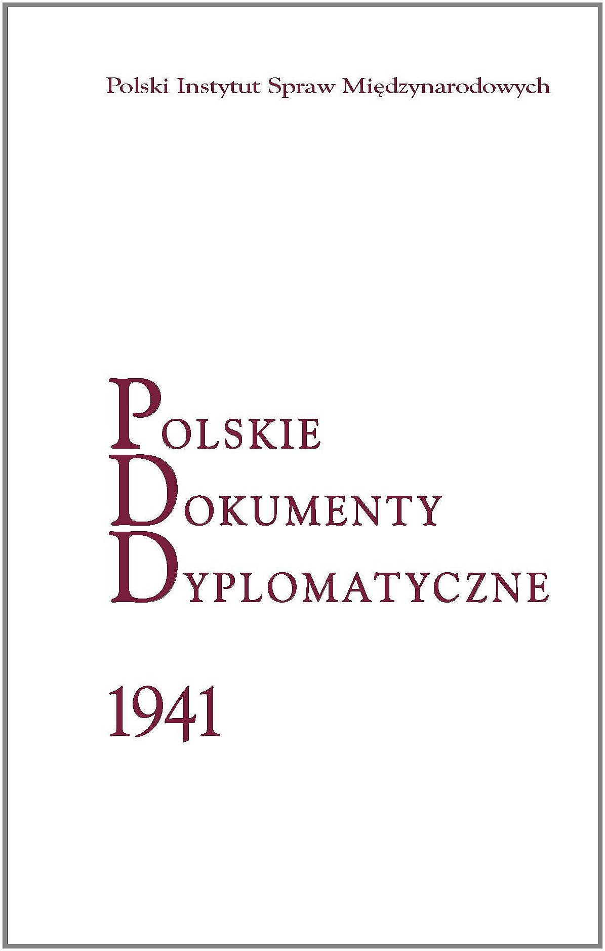 Polskie Dokumenty Dyplomatyczne 1941 Law