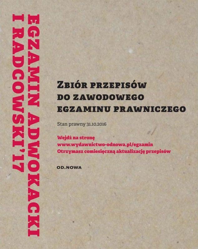 Zbior przepisow do zawodowego egzaminu prawniczego Law