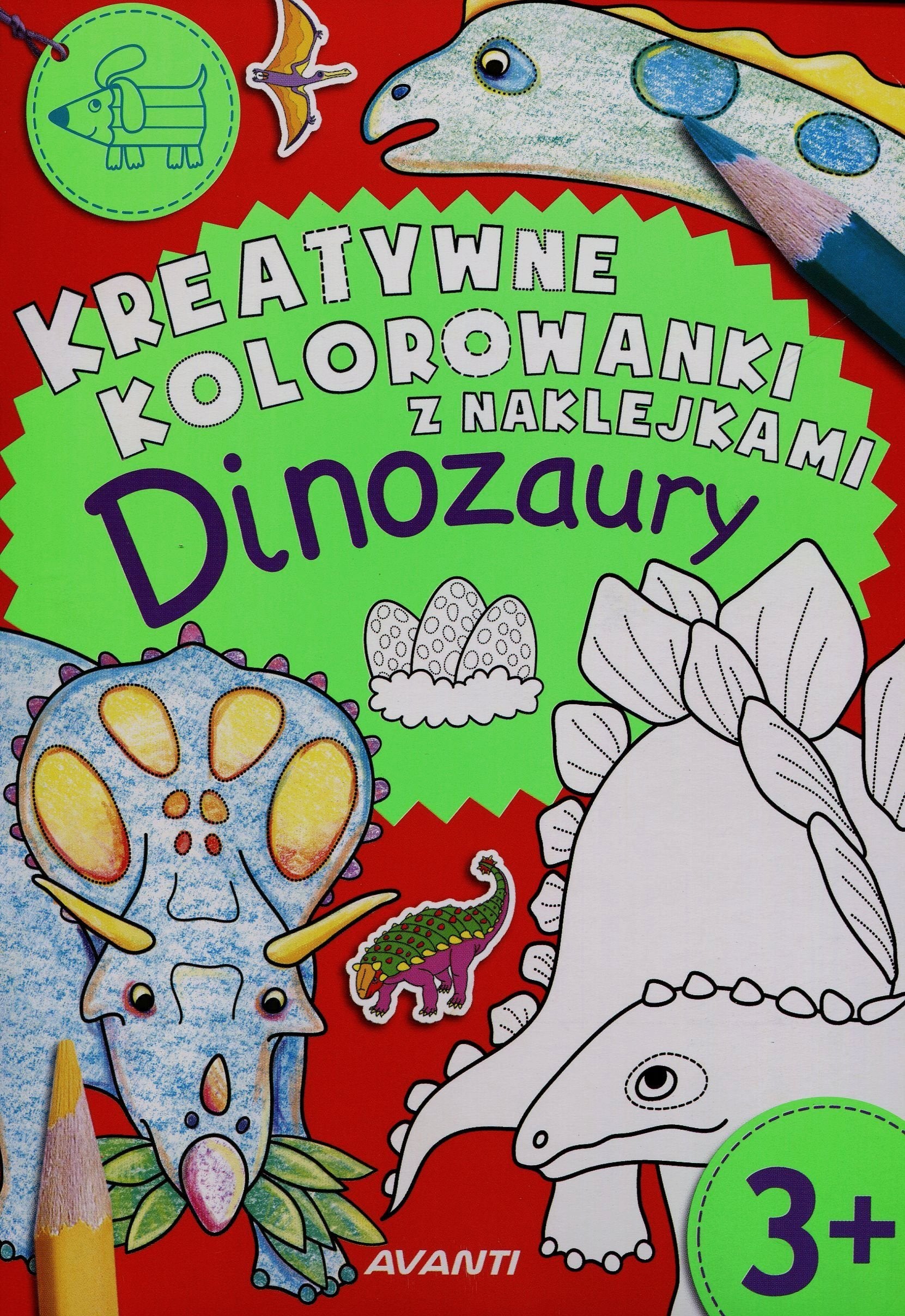 Kreatywne kolorowanki z naklejkami Dinozaury: Zeszyt 6 Books