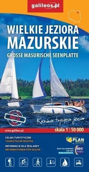 Mapa tur. - Wielkie Jeziora Mazurskie 1:50 000 Books
