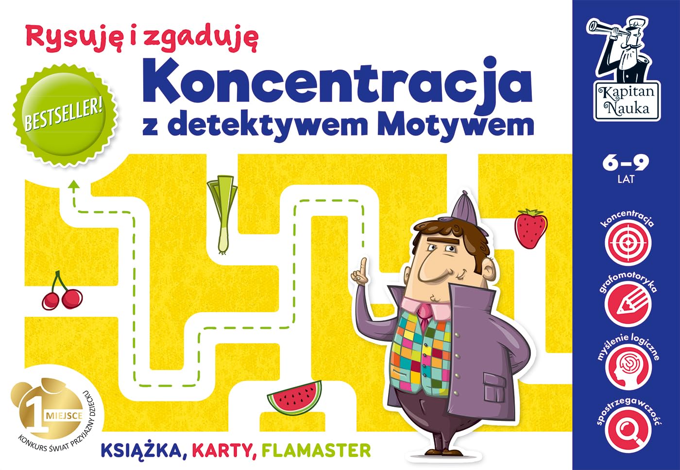 Koncentracja z detektywem Motywem.: Rysuję i zgaduję (KAPITAN NAUKA) Books