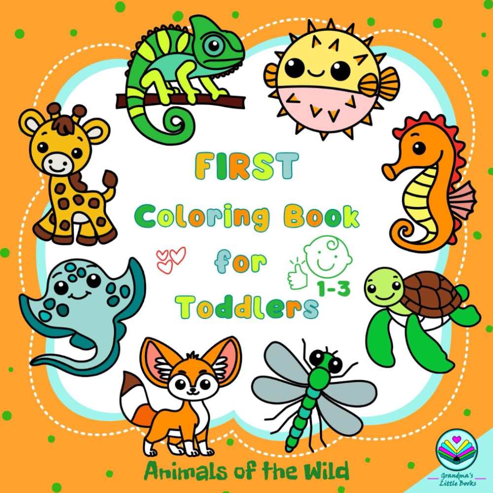 First Coloring Book for Toddlers 1-3: Animals of the Wild: 53 Simple and Big Bold Line Pictures for Creative Girls and Boys – Fun and Learning Drawing ... Books Ages 1-3: Little Artist's World) Arts & Music