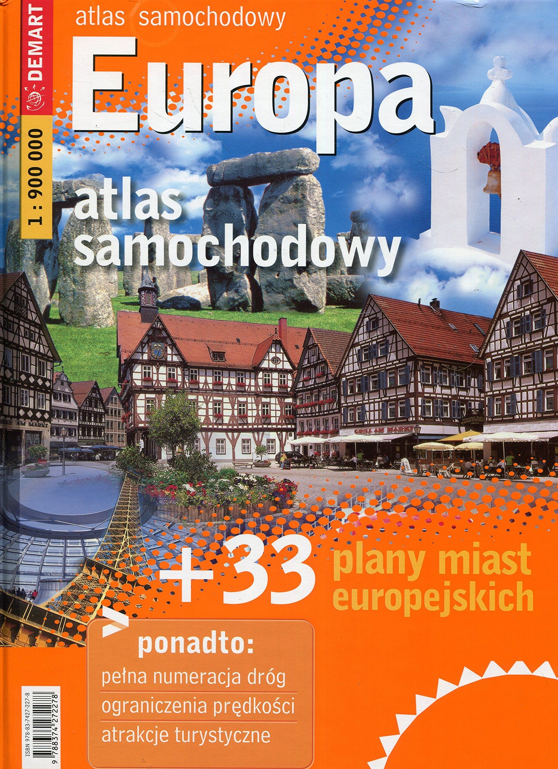 Europa atlas samochodowy + 33 plany miast europejskich 1:900 000 Maps & Plans