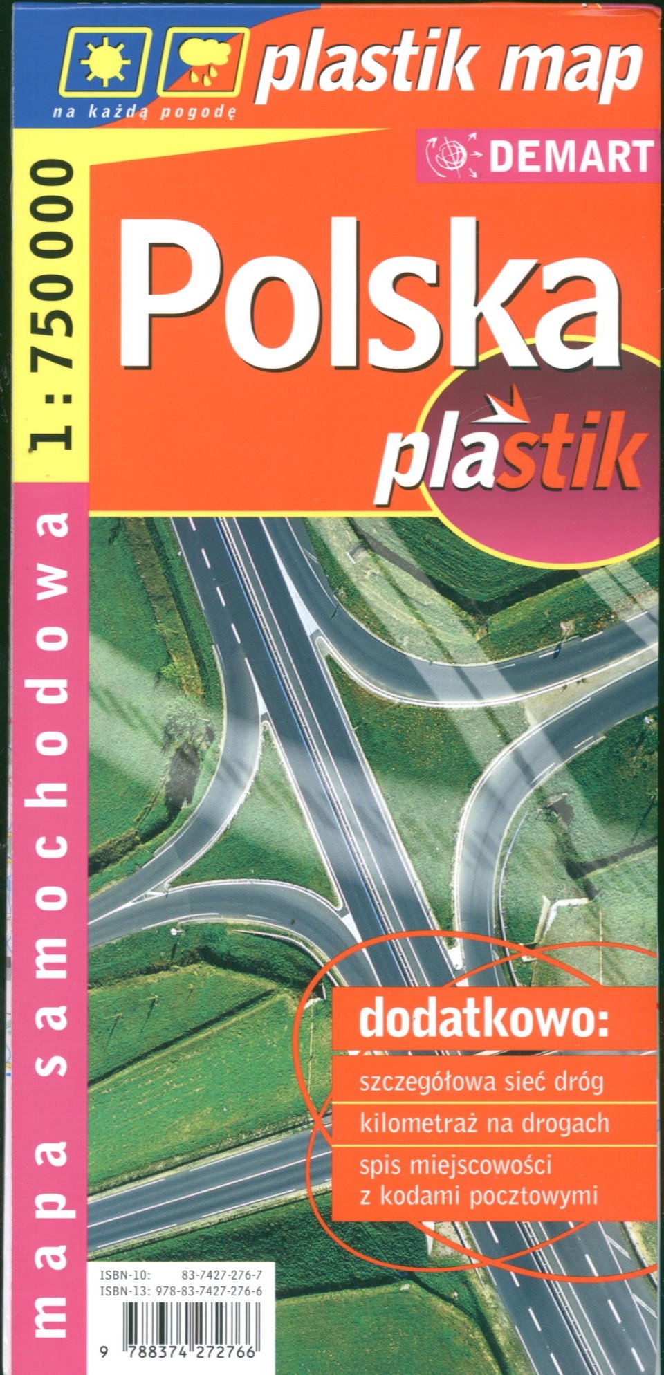 Polska 1:750 000 mapa samochodowa laminowana Maps & Plans