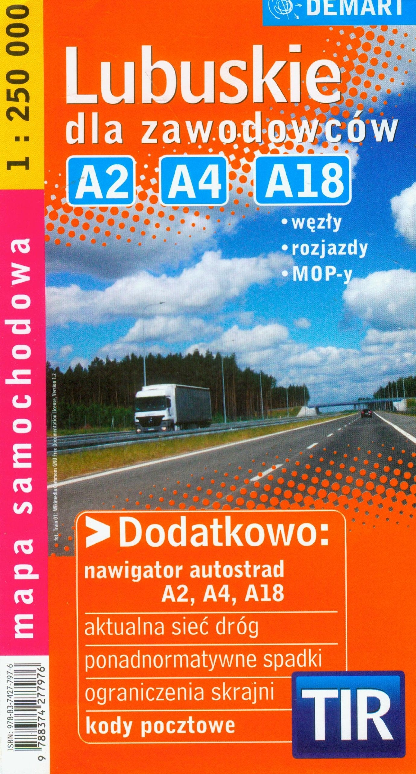 Lubuskie dla zawodowców mapa samochodowa: A2, A4, A18 Maps & Plans