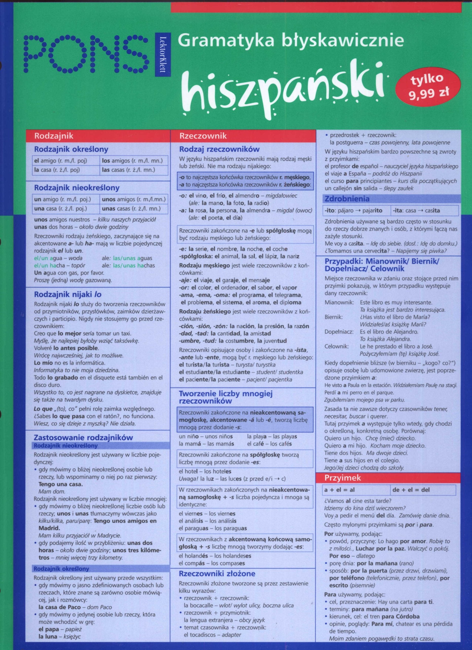 Pons Gramatyka błyskawicznie Hiszpański Books