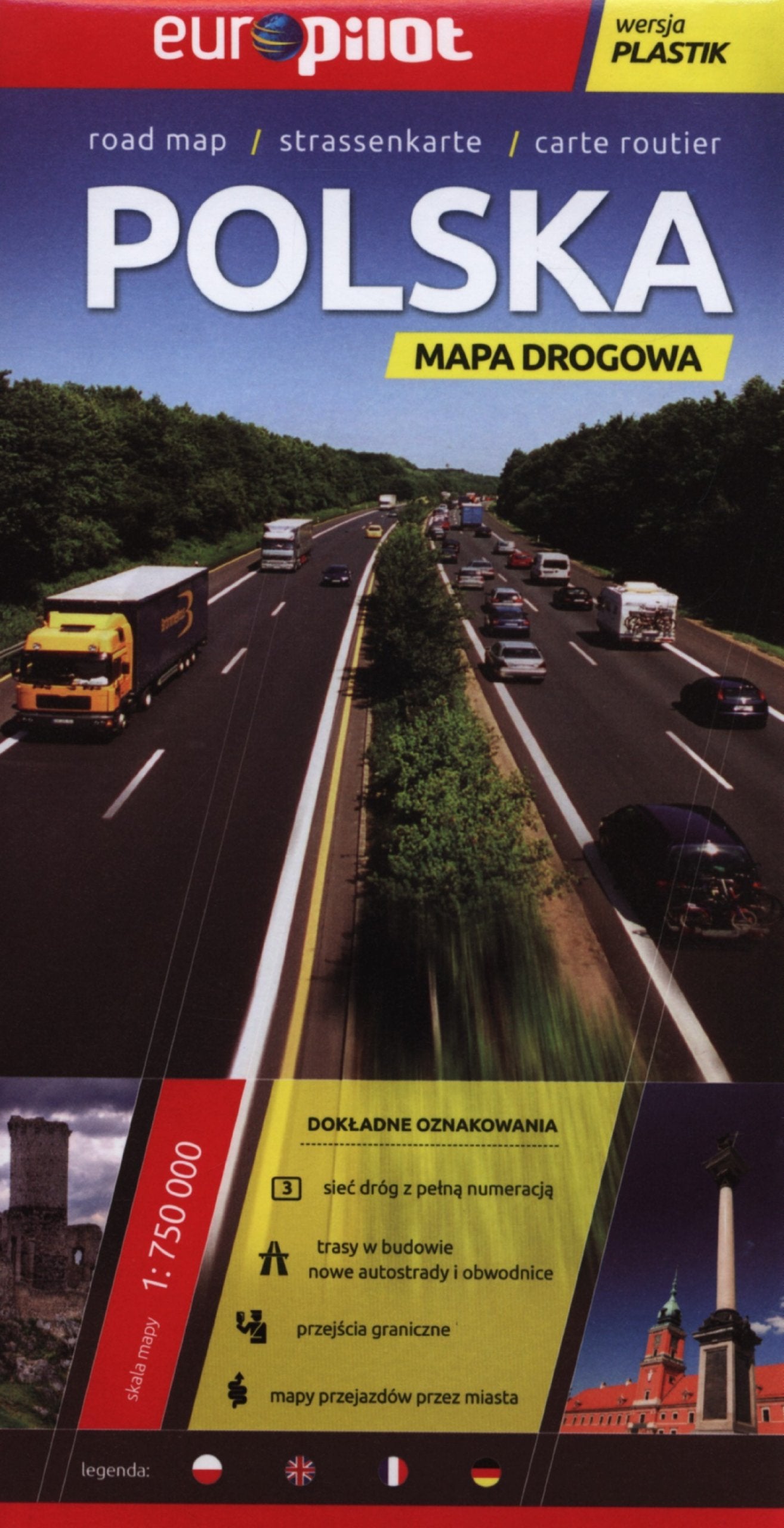 Polska Europilot mapa drogowa 1:750 000 Maps & Plans