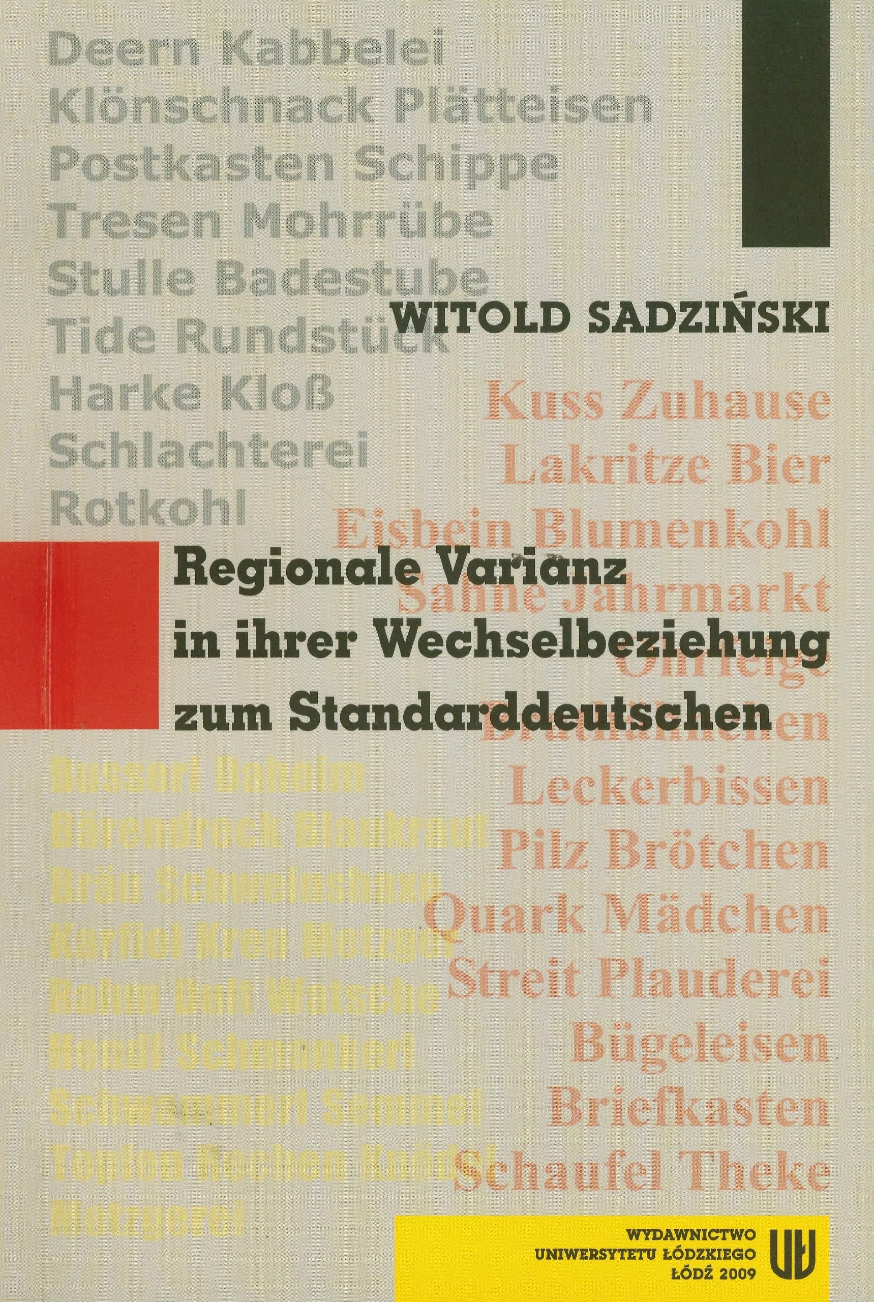 Regionale Variantz in ihrer Wechselbeziehung zum Standarddeutschen Books