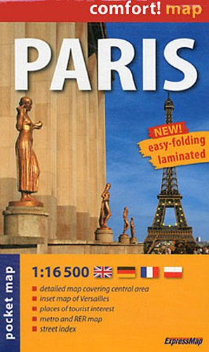 Paris mini: EXP.CM534: Detailed map covering central area. Inset map of Versailles. Places of Tourist interest. Metro and RER map. Street index. Laminiert (comfort! map) Leisure, Home & Garden