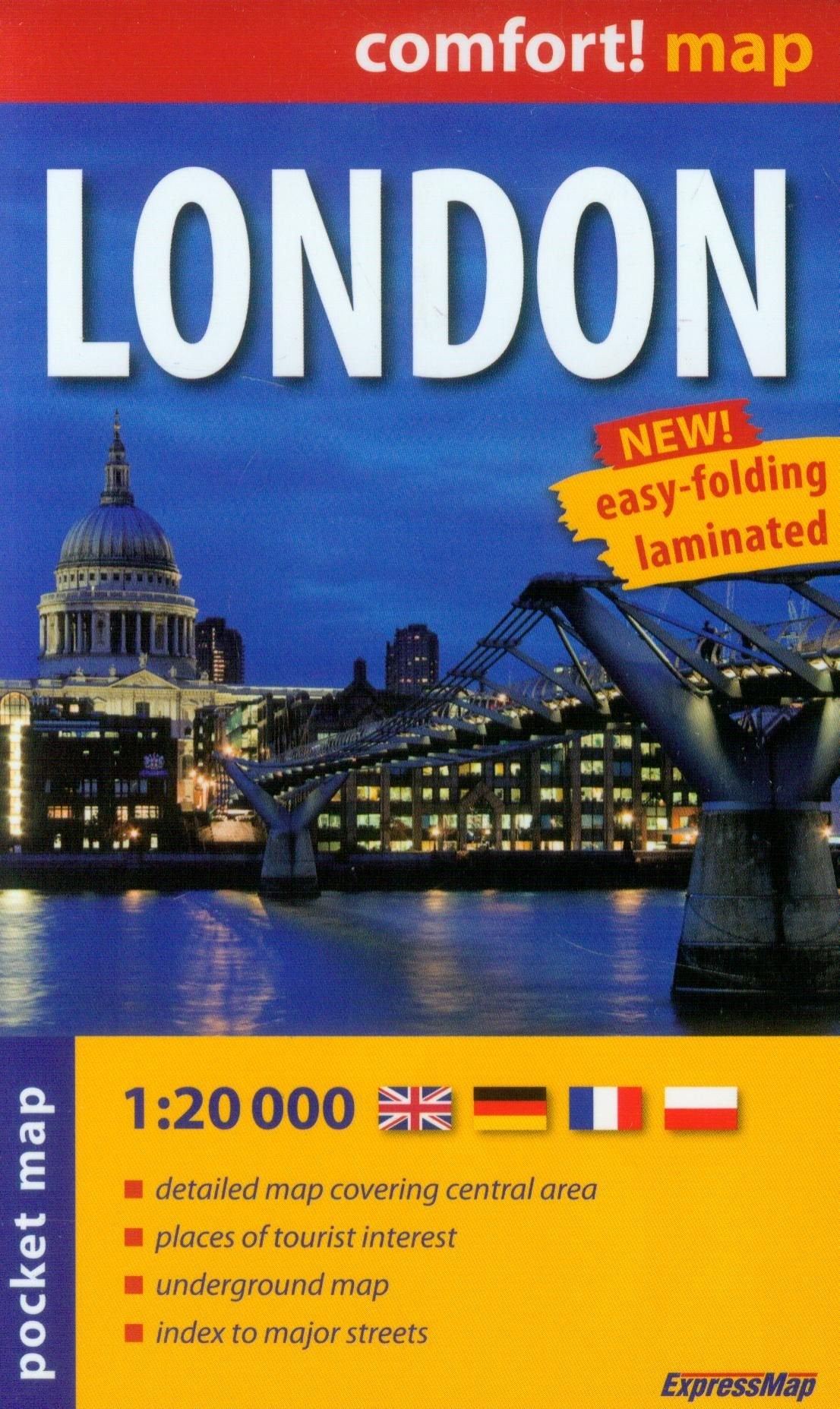 London mini: EXP.CM486: Detailed map covering central area, places of tourist interest, underground map, index to major streets. Easy-folding, laminated (comfort! map) Leisure, Home & Garden