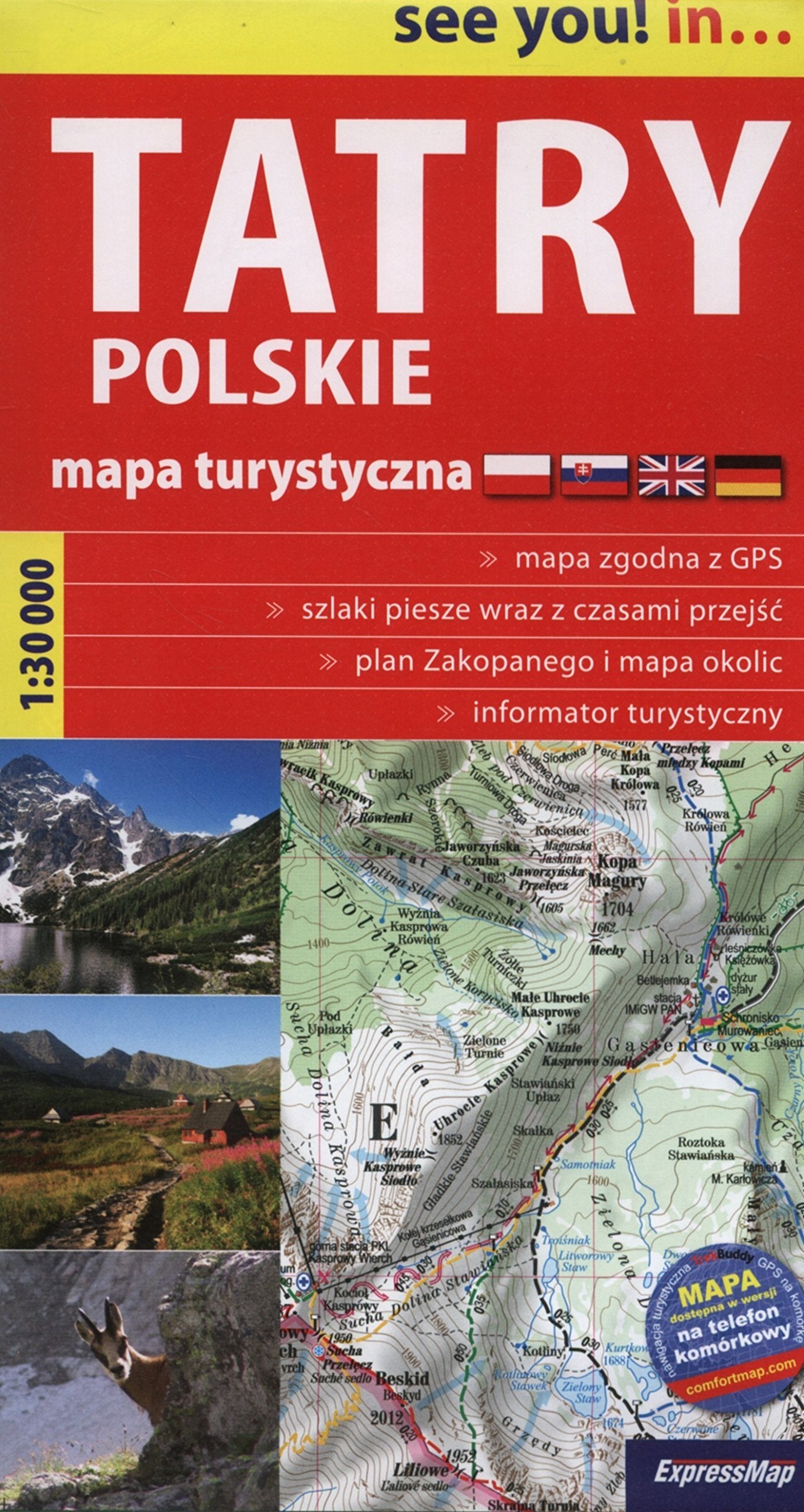 Tatry polskie - mapa turystyczna 1:30 000 book