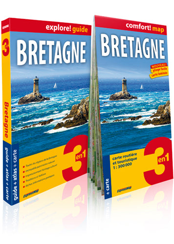 Bretagne : 3 en 1 : guide + atlas + carte Geology & Geography