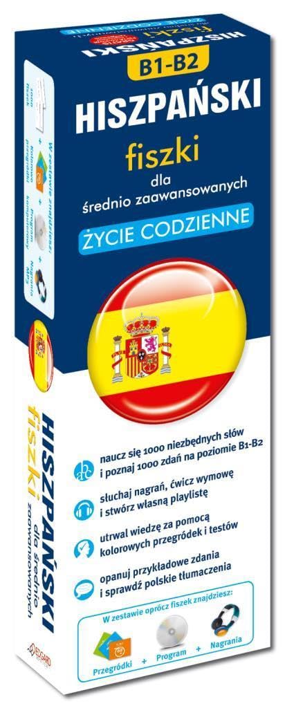 Hiszpanski Fiszki dla srednio zaawansowanych Zycie codzienne B1-B2 z plyta CD Media & Communication