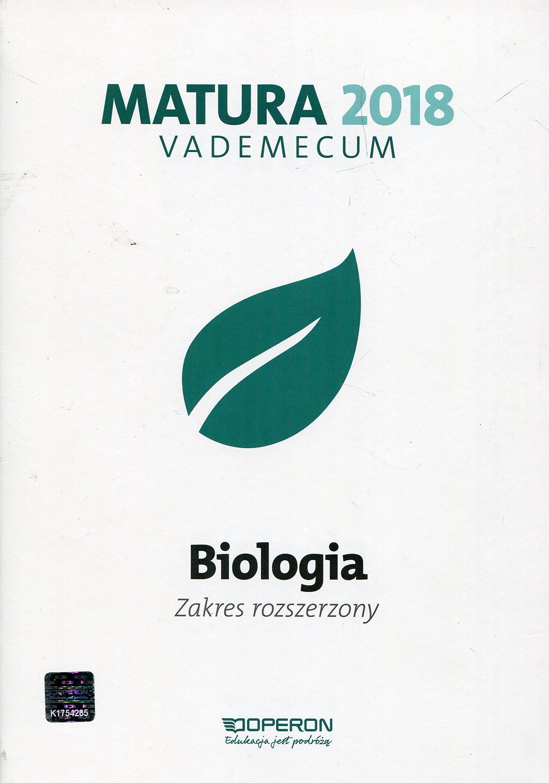 Matura 2018 Biologia Vademecum Zakres rozszerzony book