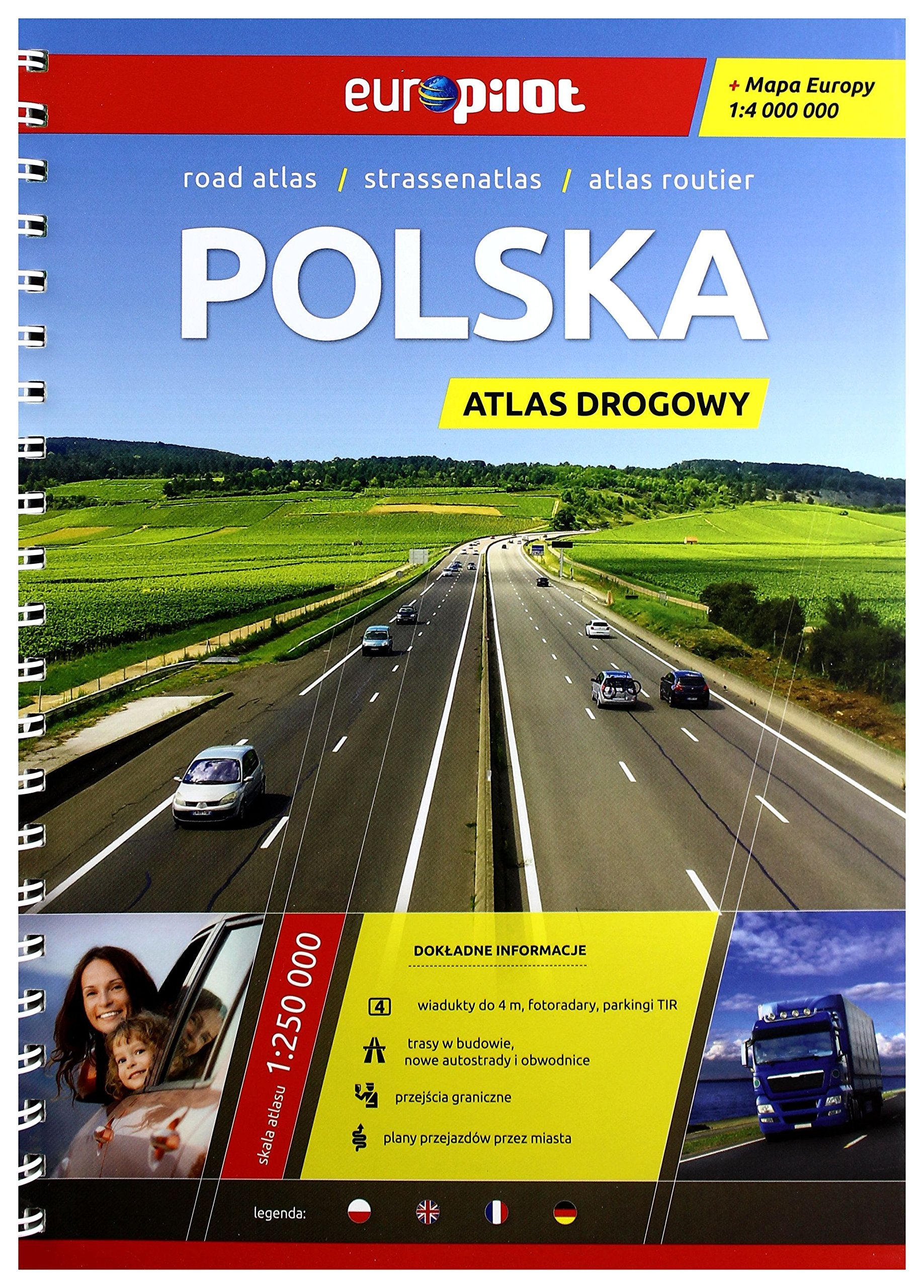 Polska atlas drogowy skala 1:250:000 book