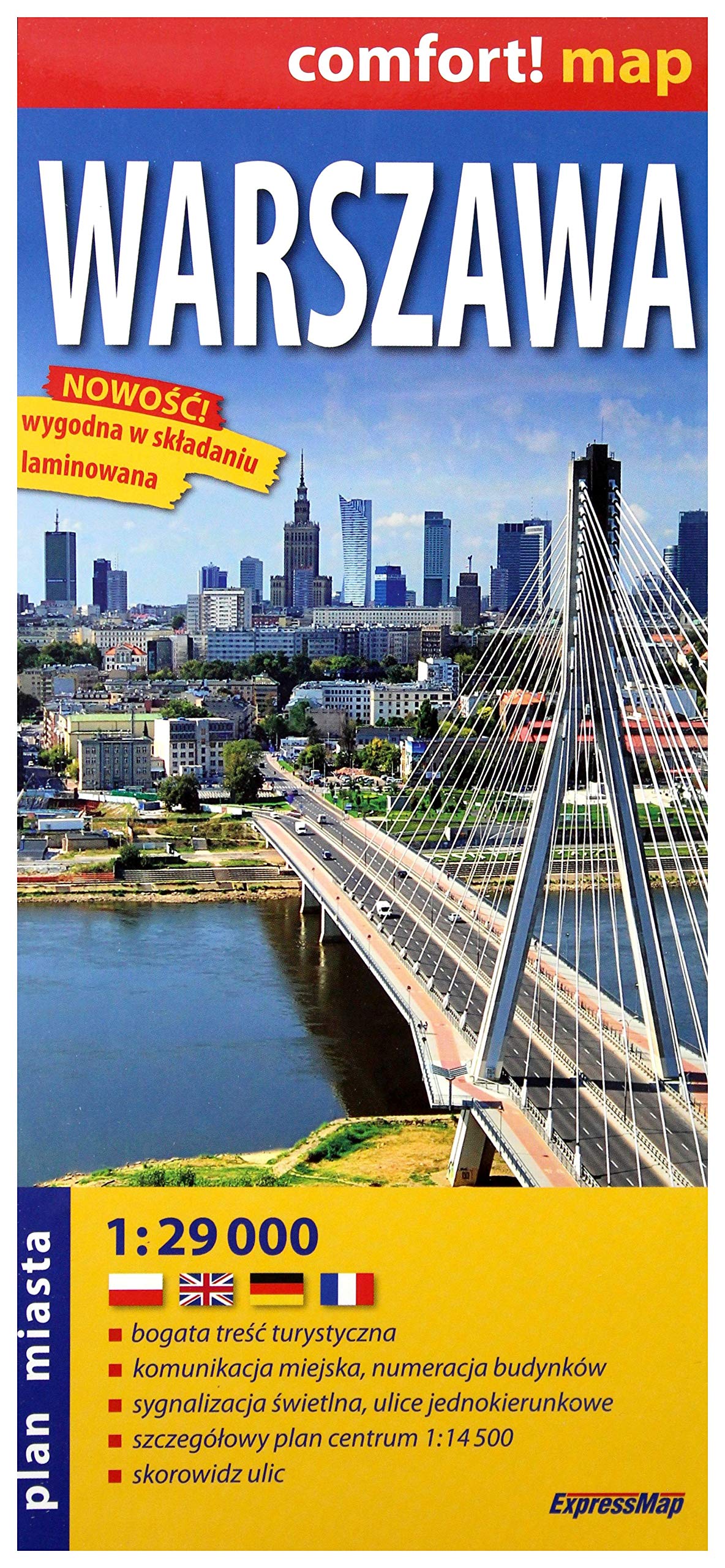 Warszawa. Laminowany plan miasta w skali 1:29 000 Books