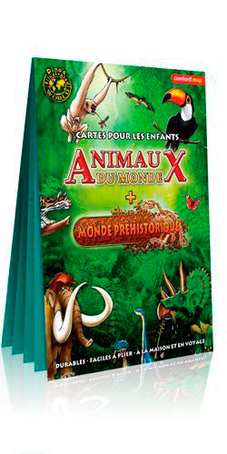 Animaux du monde + monde préhistorique : cartes pour les enfants book