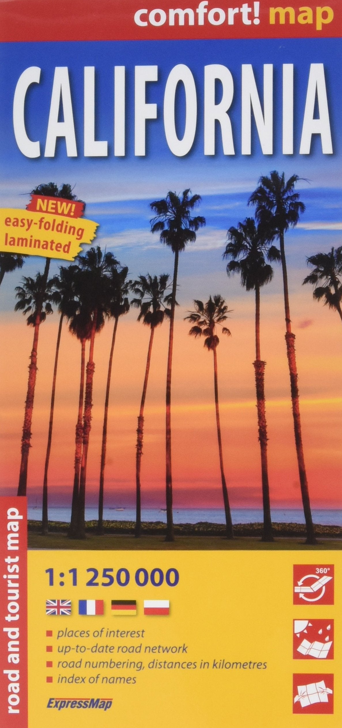Californie 1/1.250.000 (Gb) (Comfort !Map, Laminé book