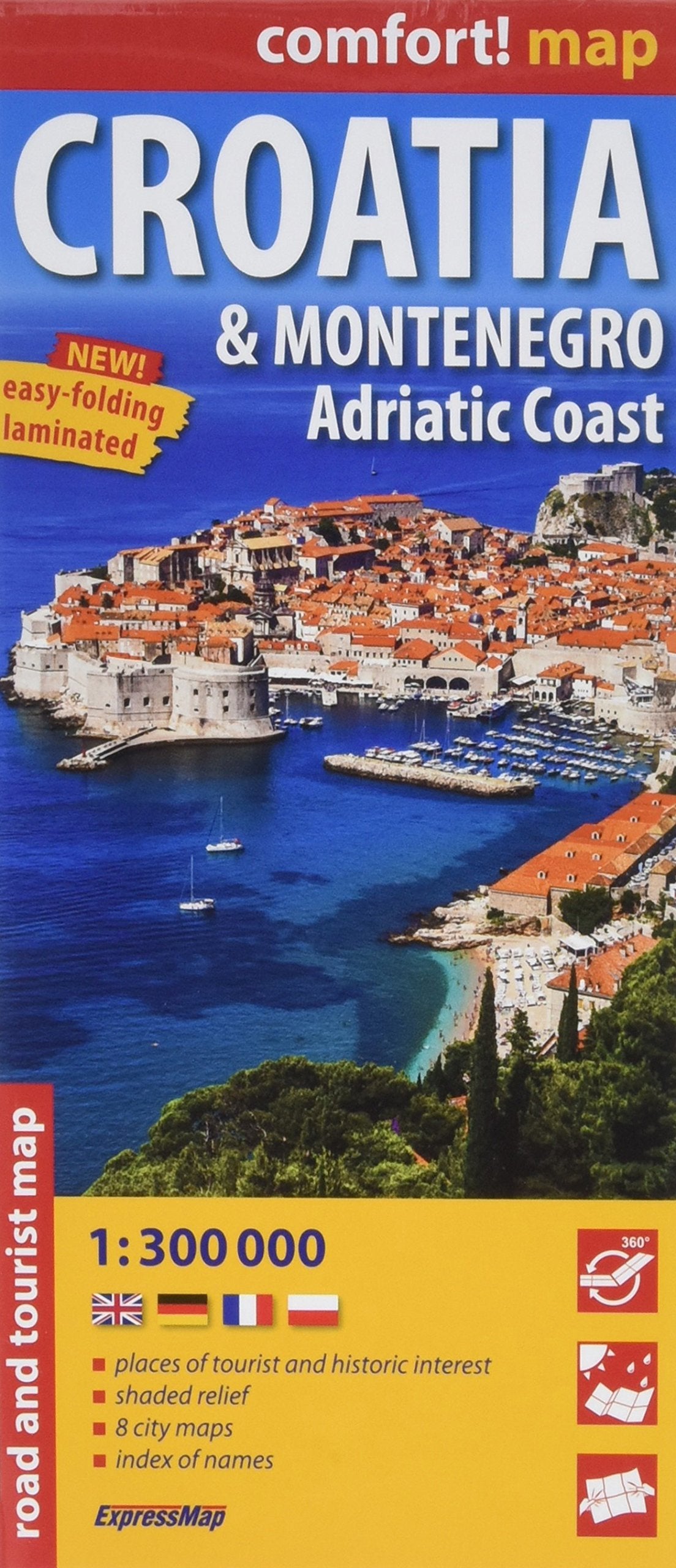 Croatie Et Montenegro. Cote Adriatique 1/300.000 (Gb) (Comfort !Map, Laminée) book