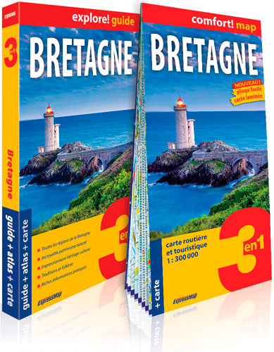 Bretagne : 3 en 1 : guide + atlas + carte Leisure, Home & Garden